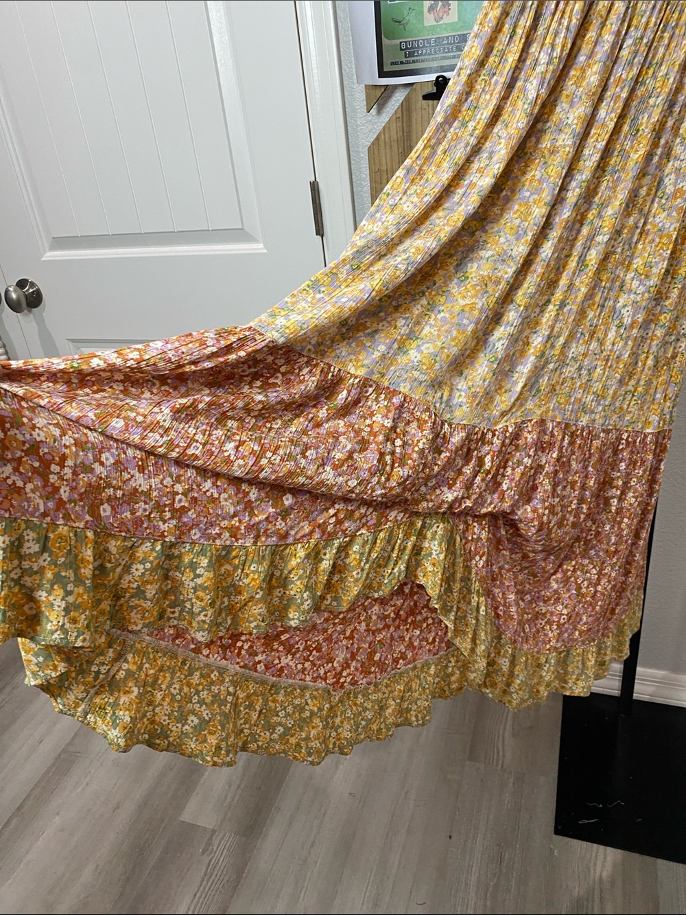 Angie Green and Yellow Floral Twist-Front Maxi Dress - Picture 6 of 6